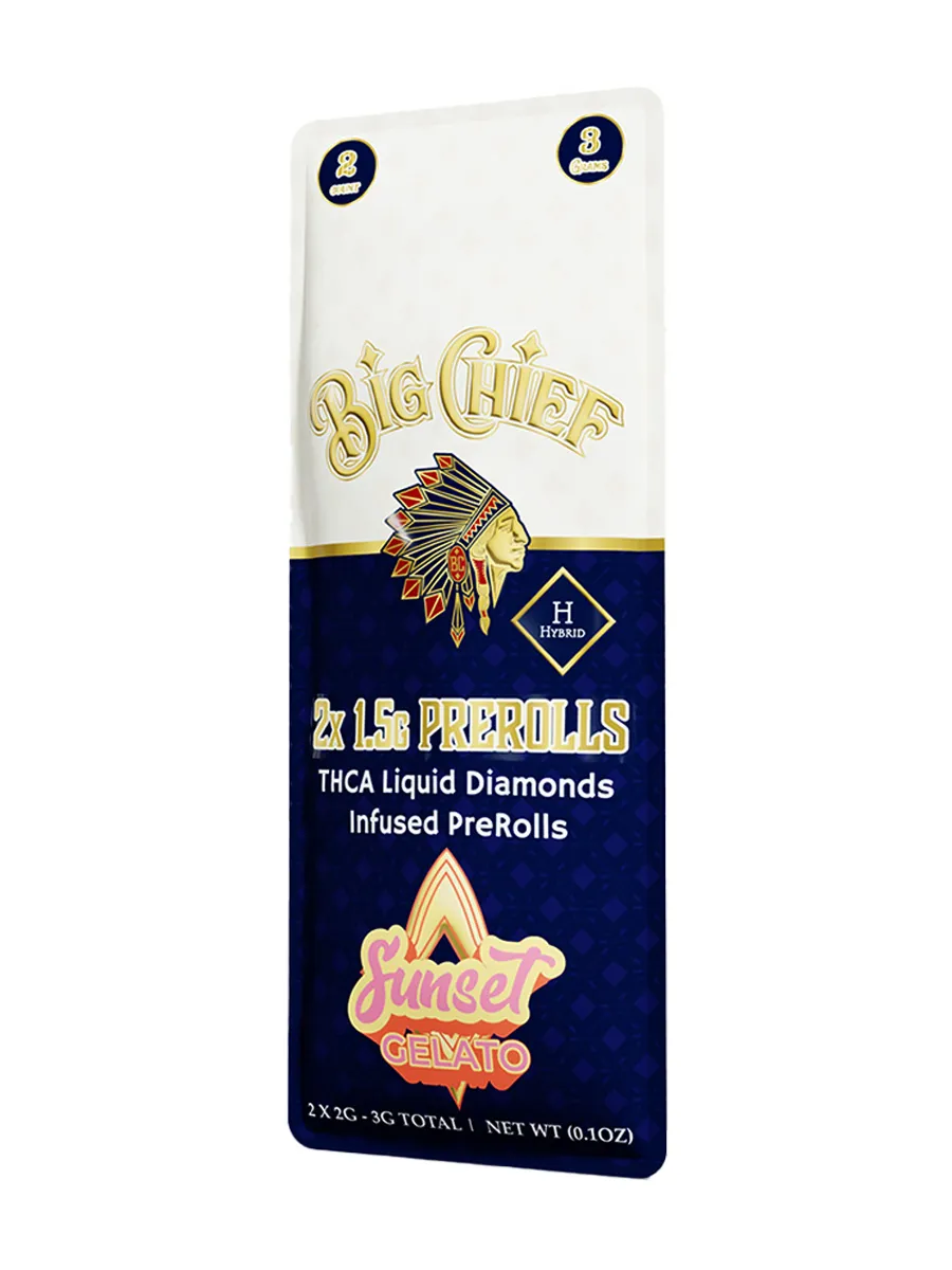 BIG CHIEF - THCA LIQUID DIAMOND PREROLLS - 2 X 1.5G - Image 5
