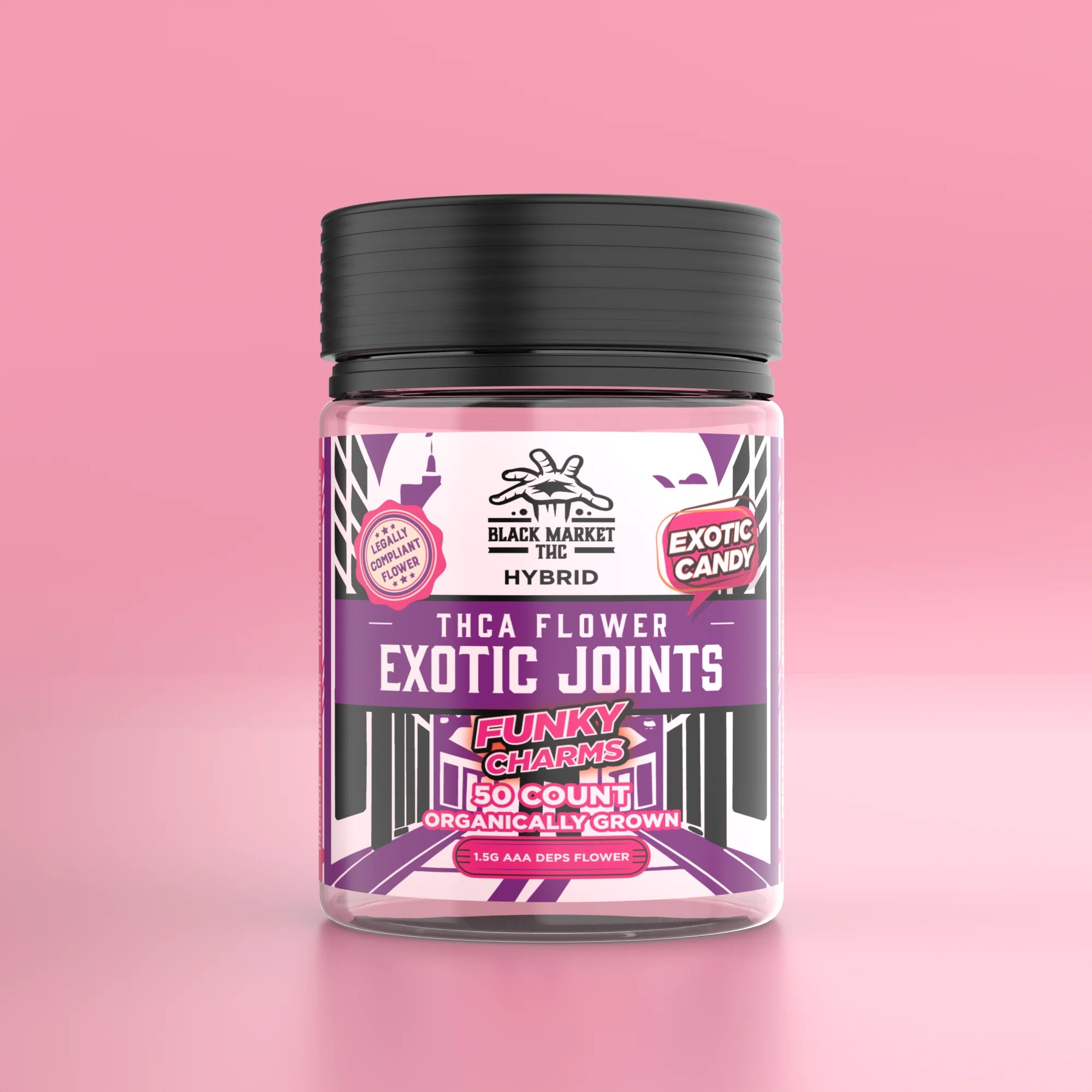 BLACK MARKET THC - ORGANICALLY GROWN EXOTIC THCA PREROLLS - 50CT - Image 3