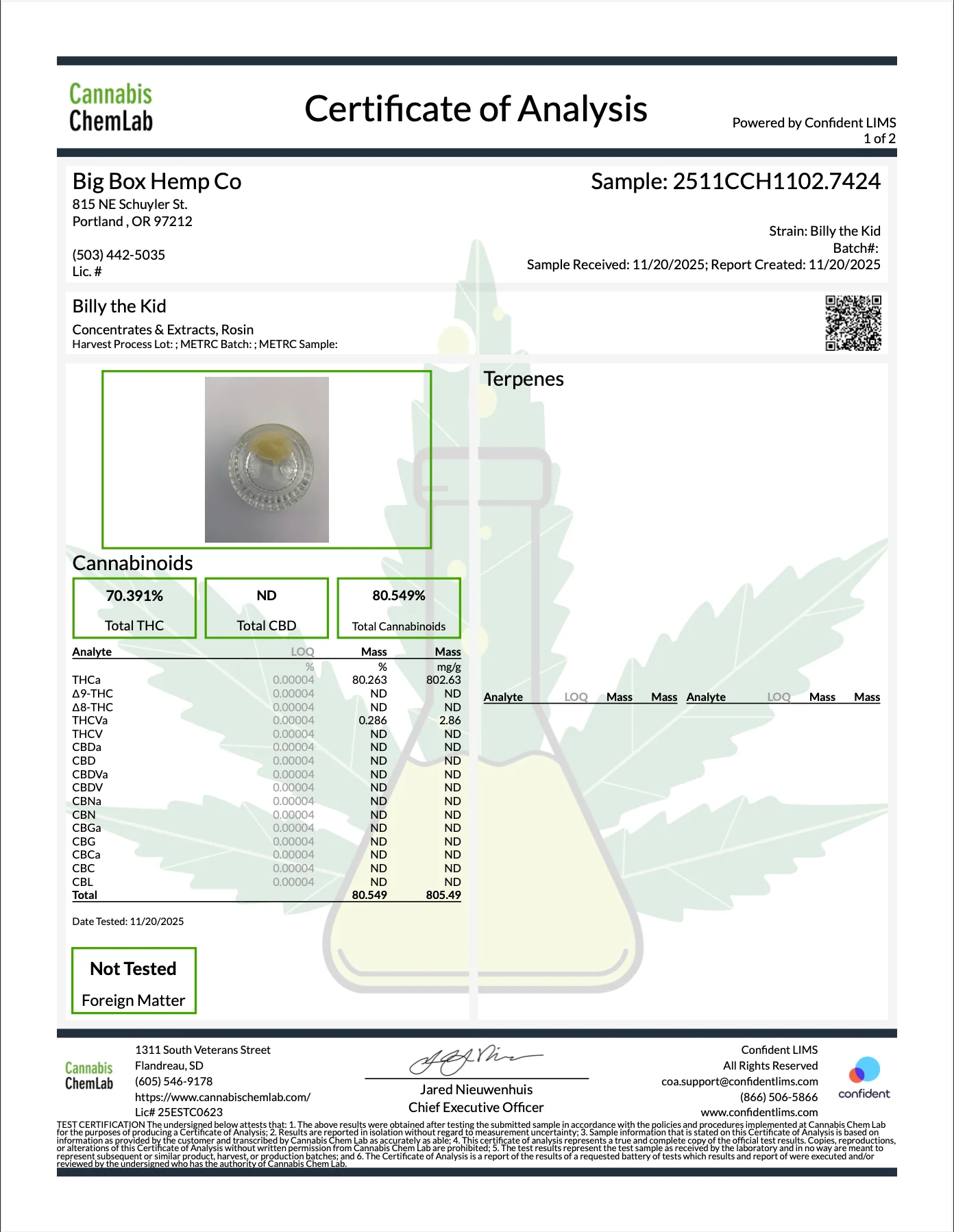 DR. SMOKE: THCA ROSIN DABS - 1G - Image 3
