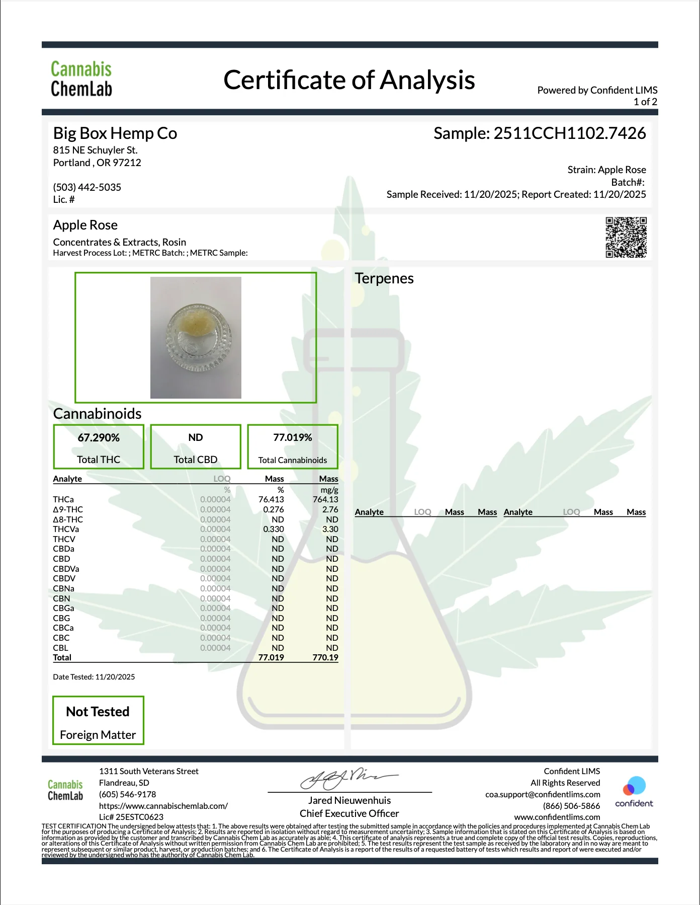 DR. SMOKE: THCA ROSIN DABS - 1G - Image 4