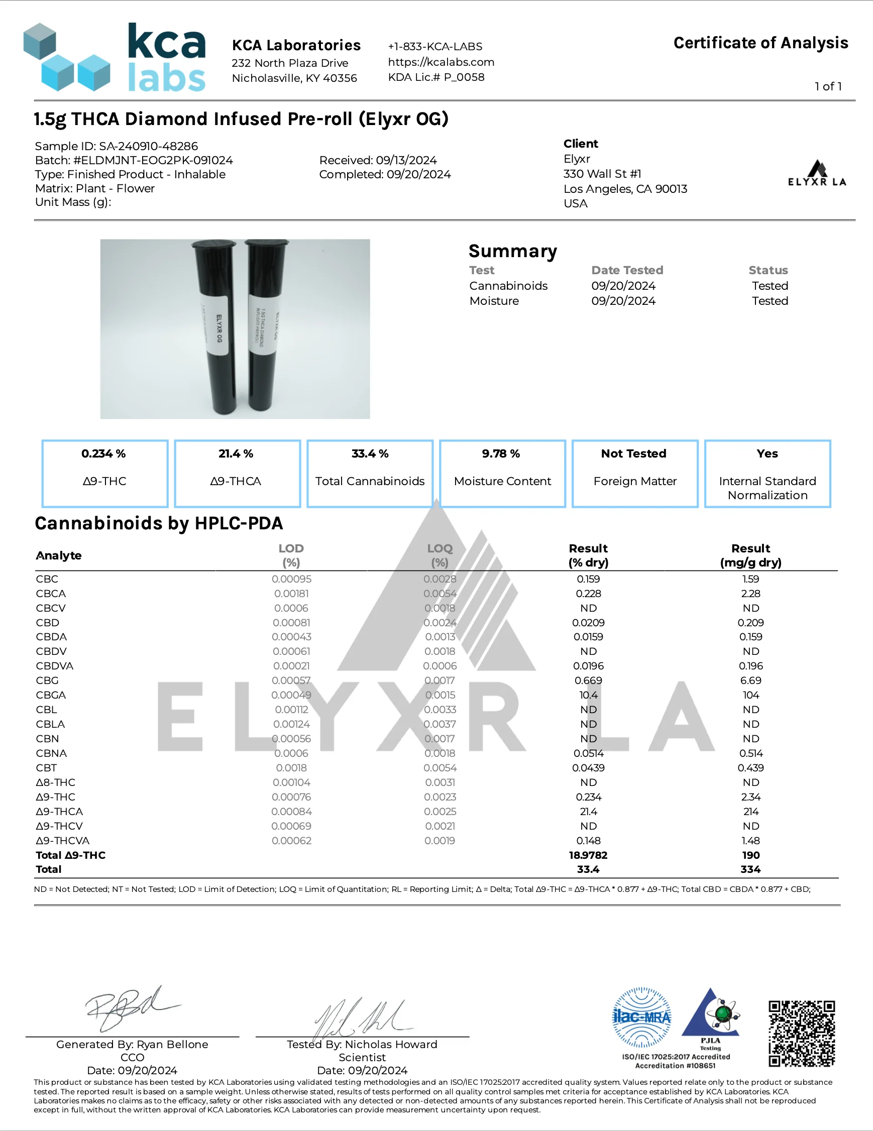 ELYXR LA: THC-A DIAMOND INFUSED PRE-ROLLS - 3G - Image 4
