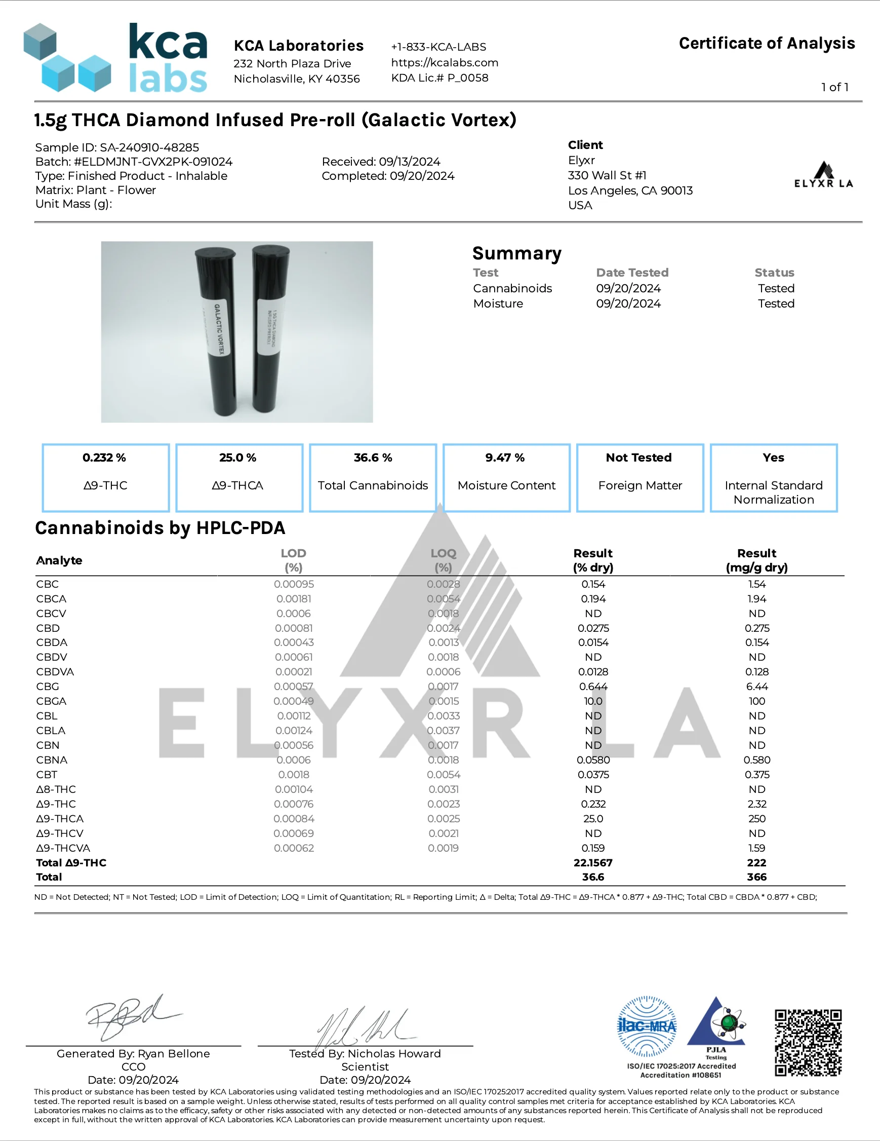 ELYXR LA: THC-A DIAMOND INFUSED PRE-ROLLS - 3G - Image 5