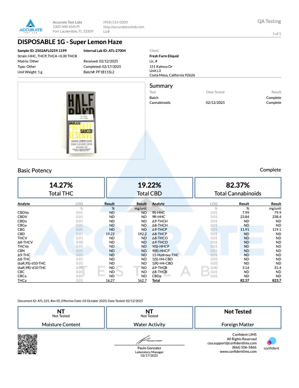 HALF BAK'D: PRIVATE RESERVE SAUCE'D DISPOSABLE - 1G - Image 11