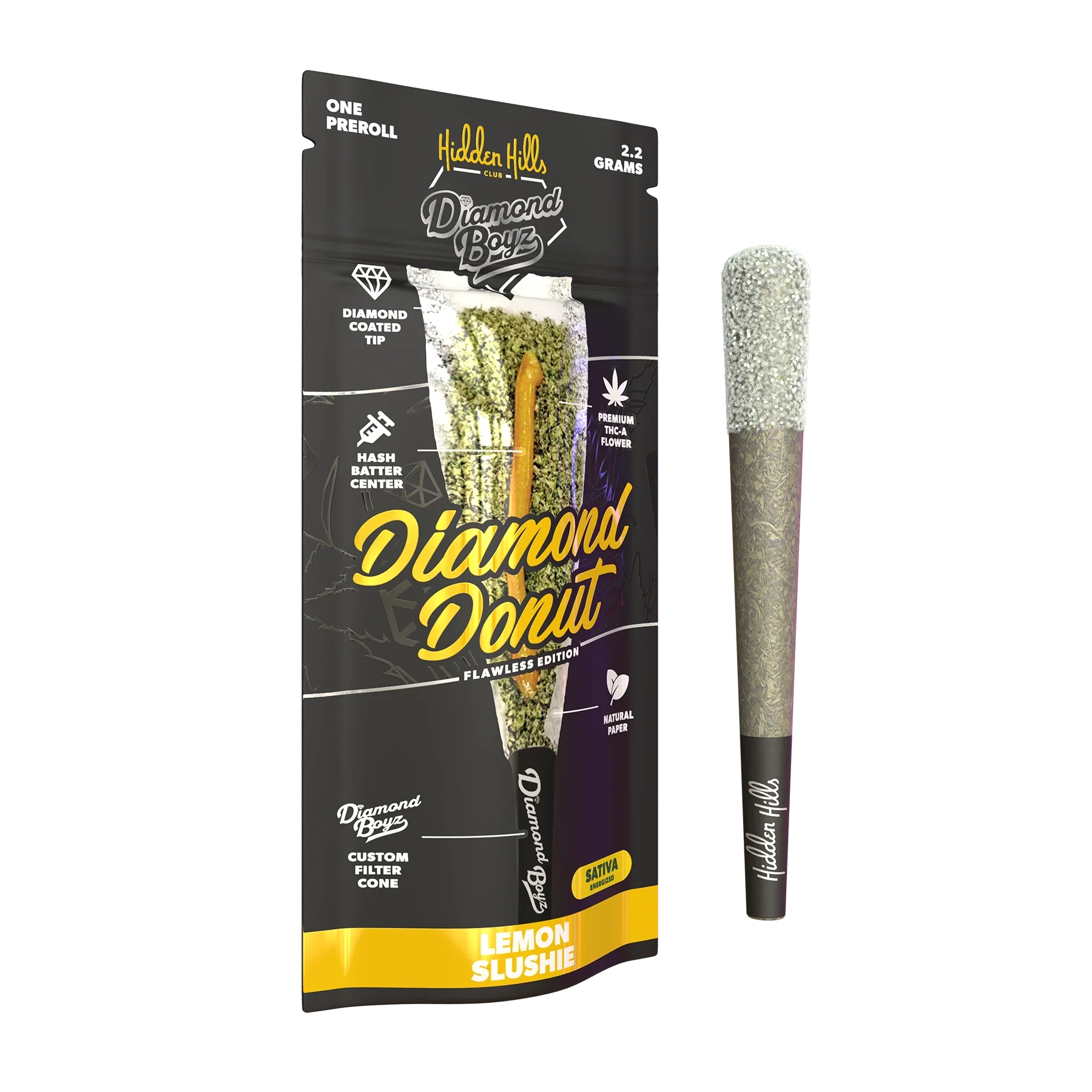 HIDDEN HILLS: DIAMOND DONUT FLAWLESS EDITION PREROLLS - 2.2G - Image 3