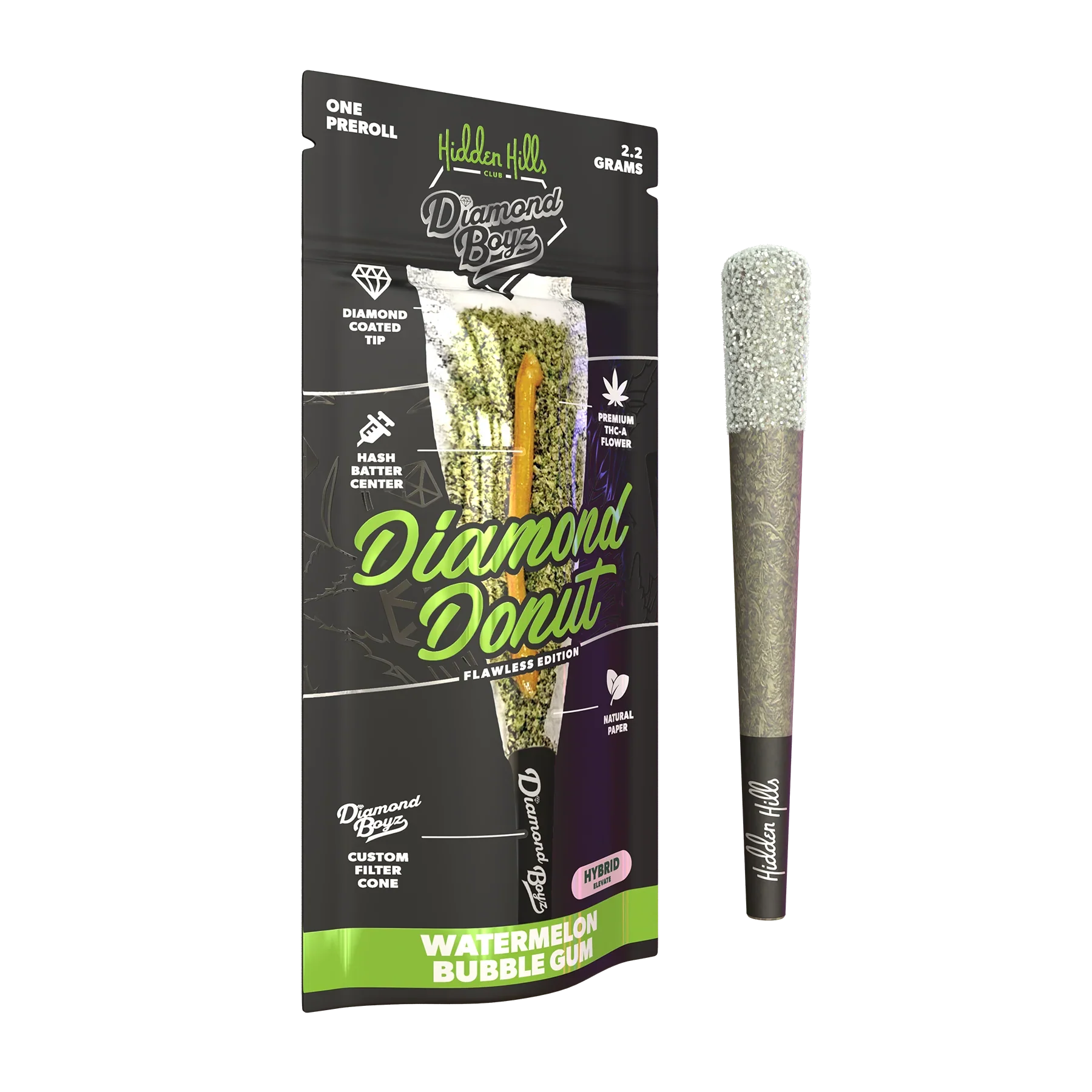HIDDEN HILLS: DIAMOND DONUT FLAWLESS EDITION PREROLLS - 2.2G - Image 4