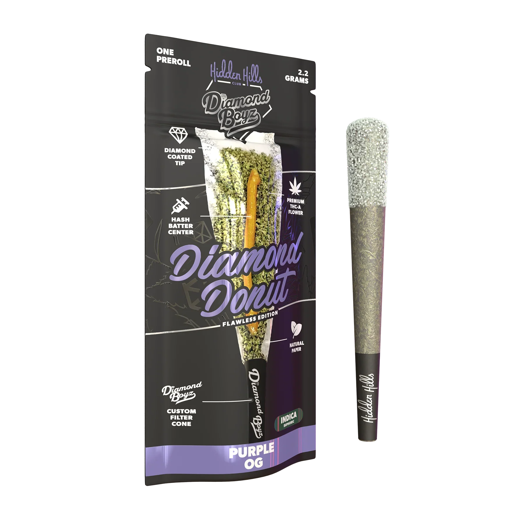 HIDDEN HILLS: DIAMOND DONUT FLAWLESS EDITION PREROLLS - 2.2G - Image 5