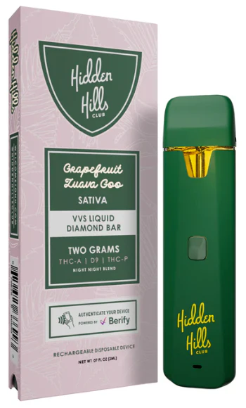 HIDDEN HILLS: NIGHT NIGHT BLEND - THC DISPOSABLES - 2G - Image 6