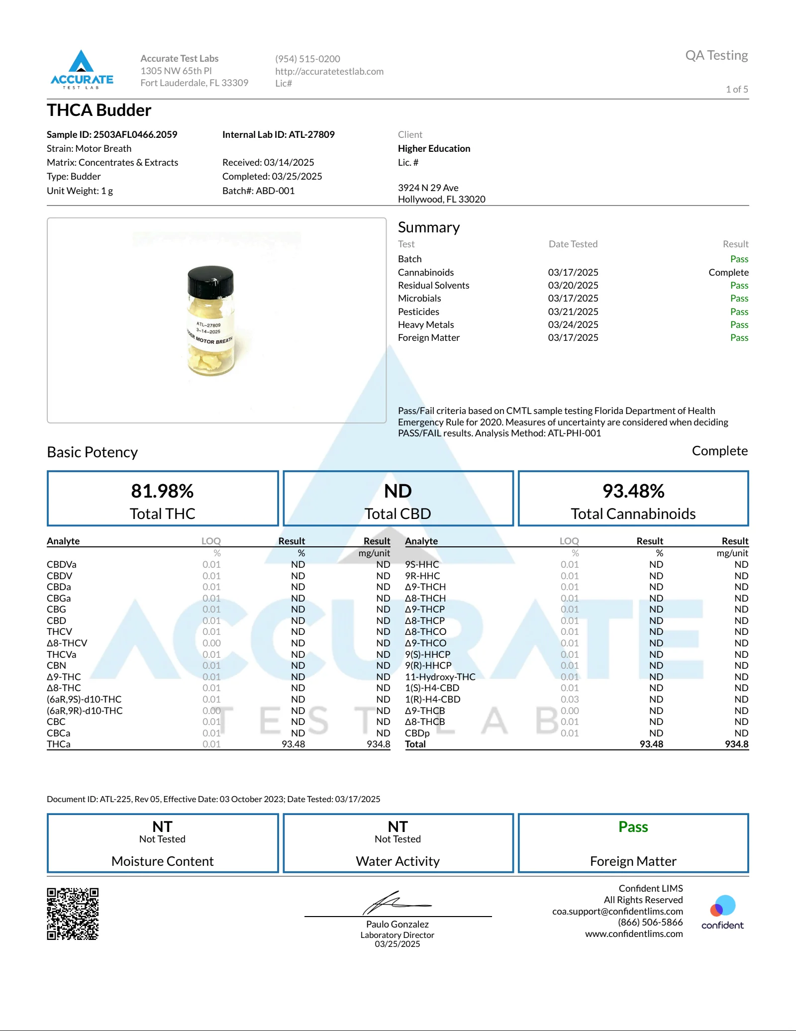 HIGHER EDUCATION: COLD CURE THCA BUDDER DABS - 2G - Image 7