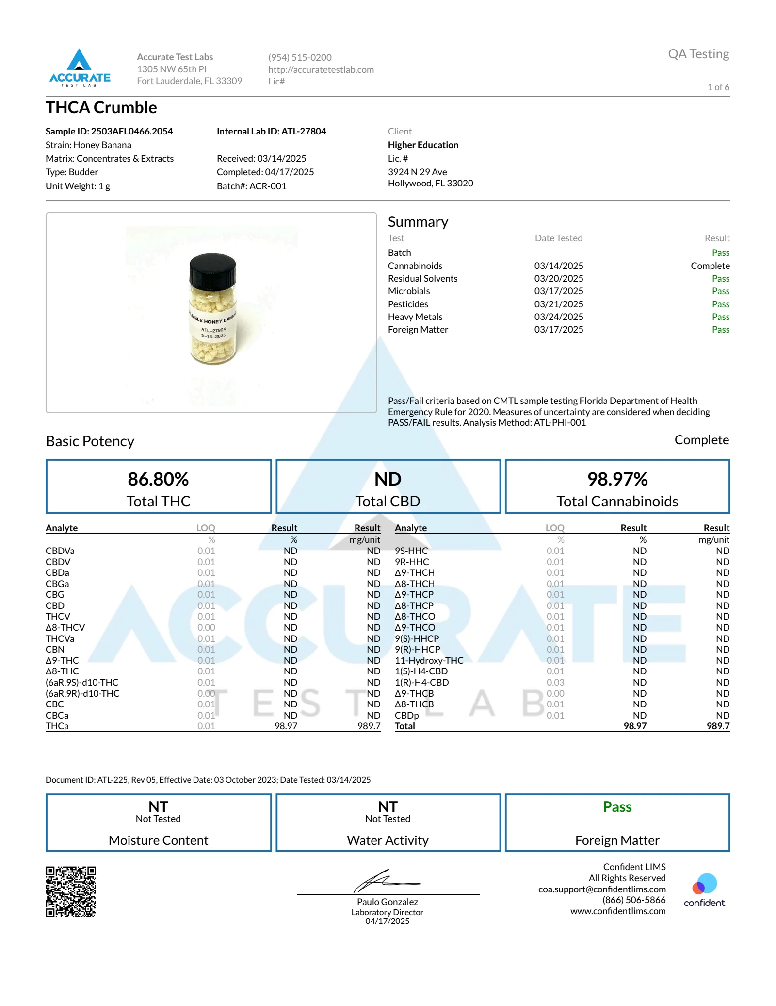 HIGHER EDUCATION: FULL MELT THCA CRUMBLE - 2G - Image 7