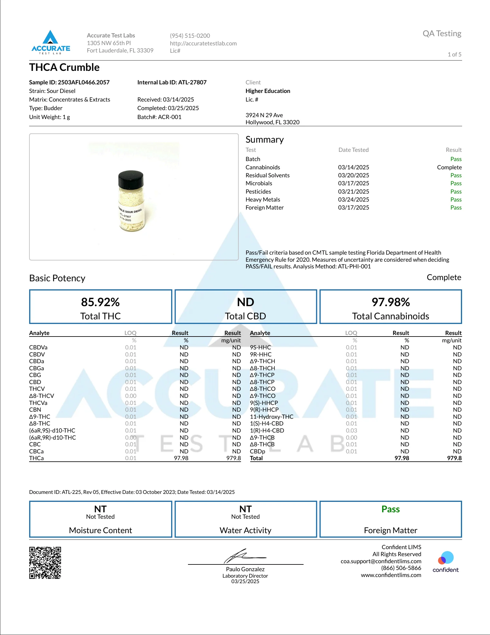 HIGHER EDUCATION: FULL MELT THCA CRUMBLE - 2G - Image 8