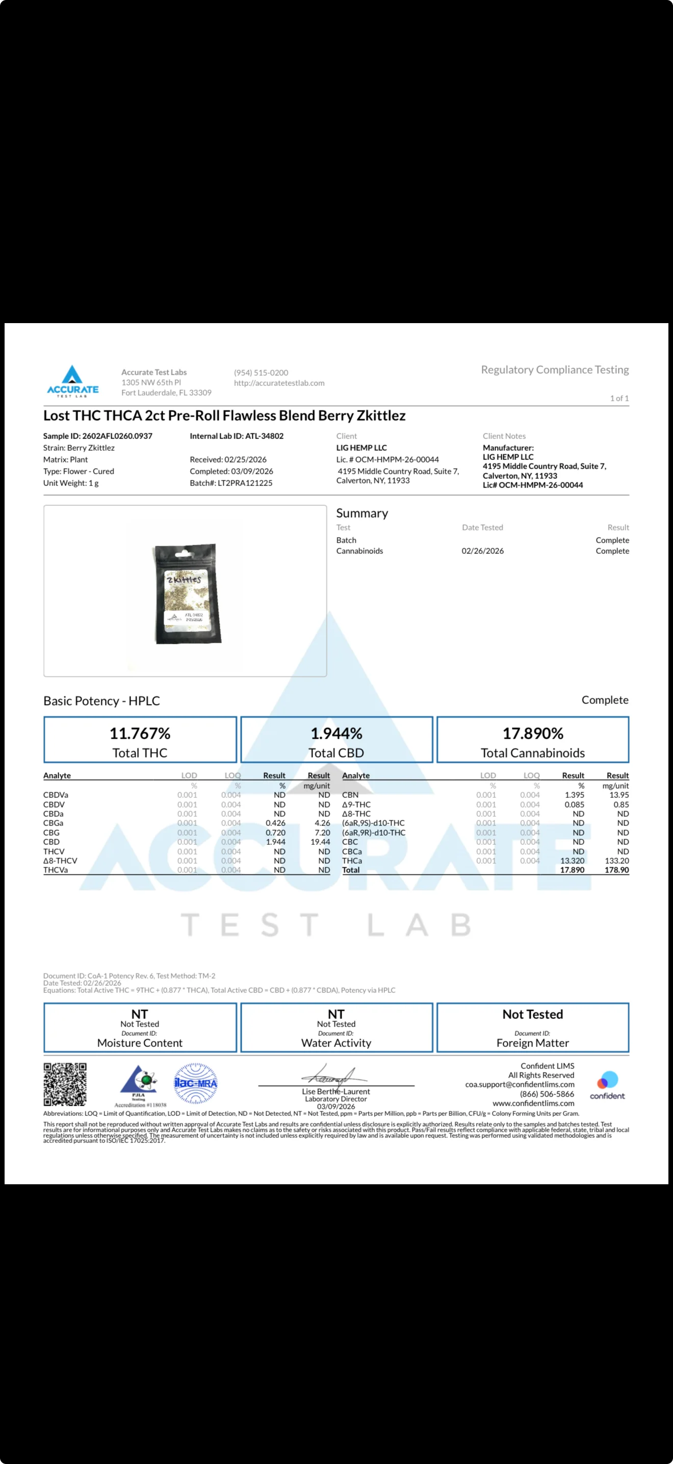 LOST THC - FLAWLESS DIAMOND THCA PREROLLS - 2 X 2G - Image 17