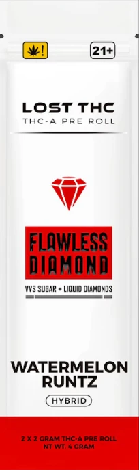 LOST THC - FLAWLESS DIAMOND THCA PREROLLS - 2 X 2G - Image 5