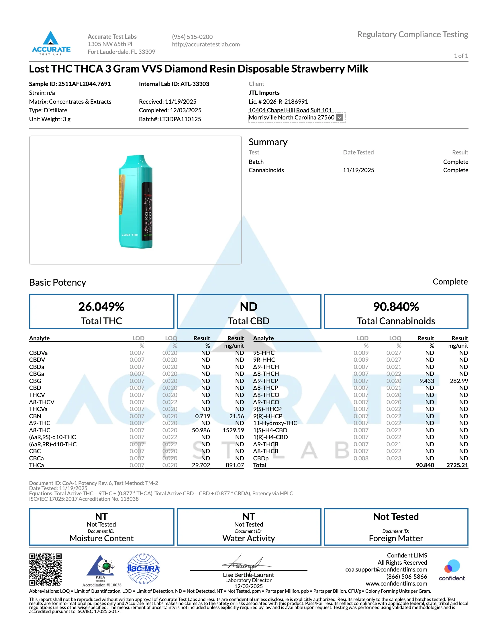 LOST THC - LIQUID DIAMOND FLAWLESS VVS THC DISPOSABLE - 3G - Image 13