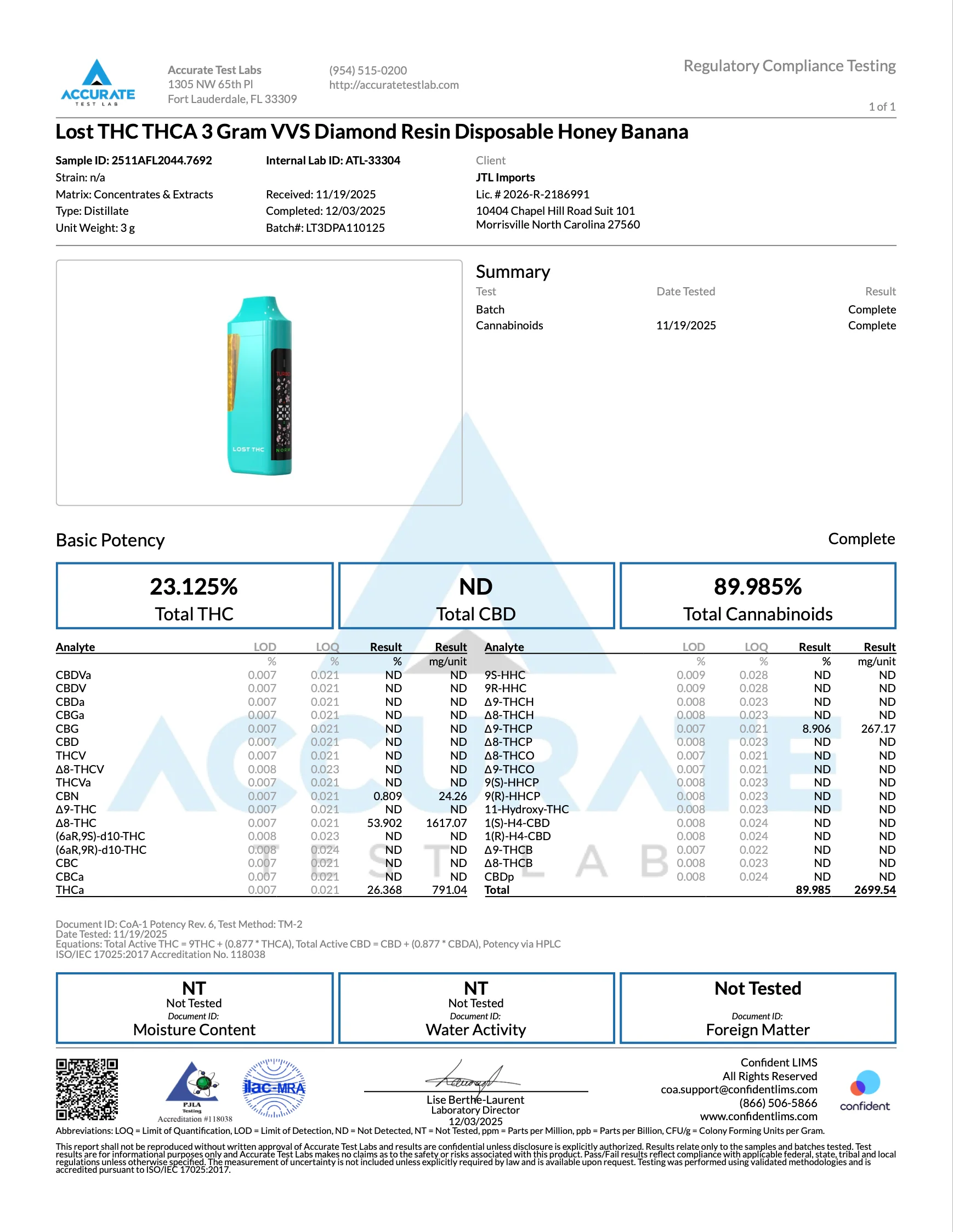 LOST THC - LIQUID DIAMOND FLAWLESS VVS THC DISPOSABLE - 3G - Image 17