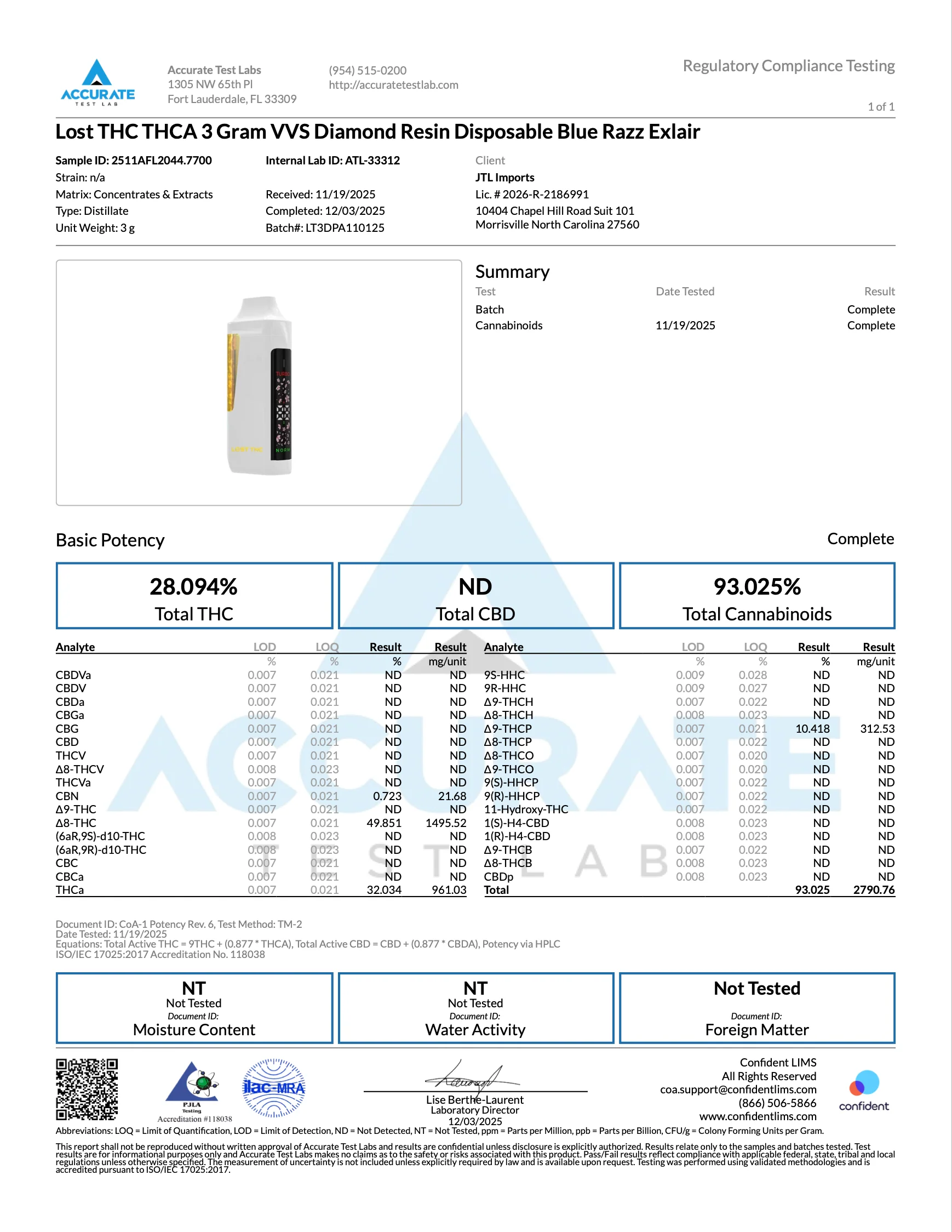 LOST THC - LIQUID DIAMOND FLAWLESS VVS THC DISPOSABLE - 3G - Image 18