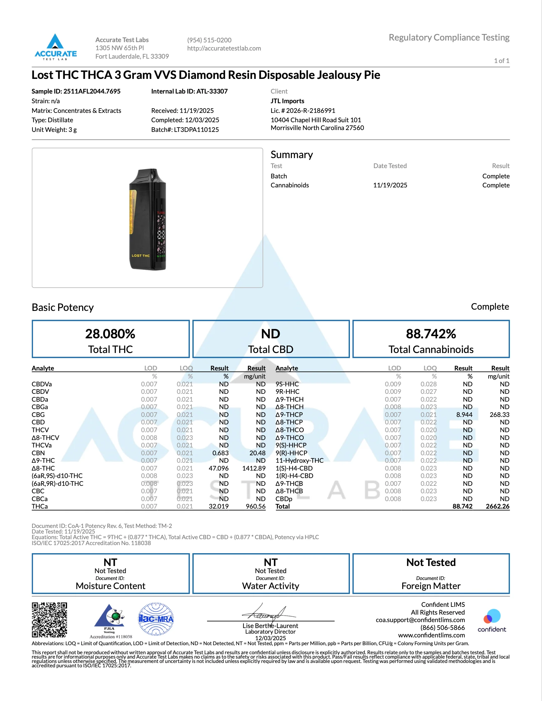 LOST THC - LIQUID DIAMOND FLAWLESS VVS THC DISPOSABLE - 3G - Image 19