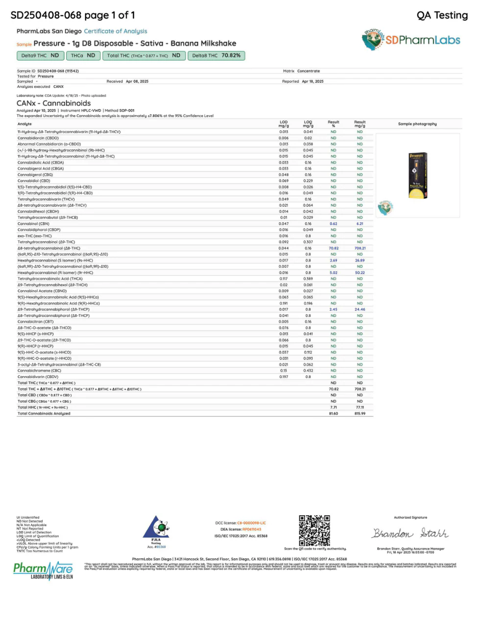 PRESSURE LOS ANGELES: ACES LIQUID DIAMOND DISPOSABLE - 1G - Image 11