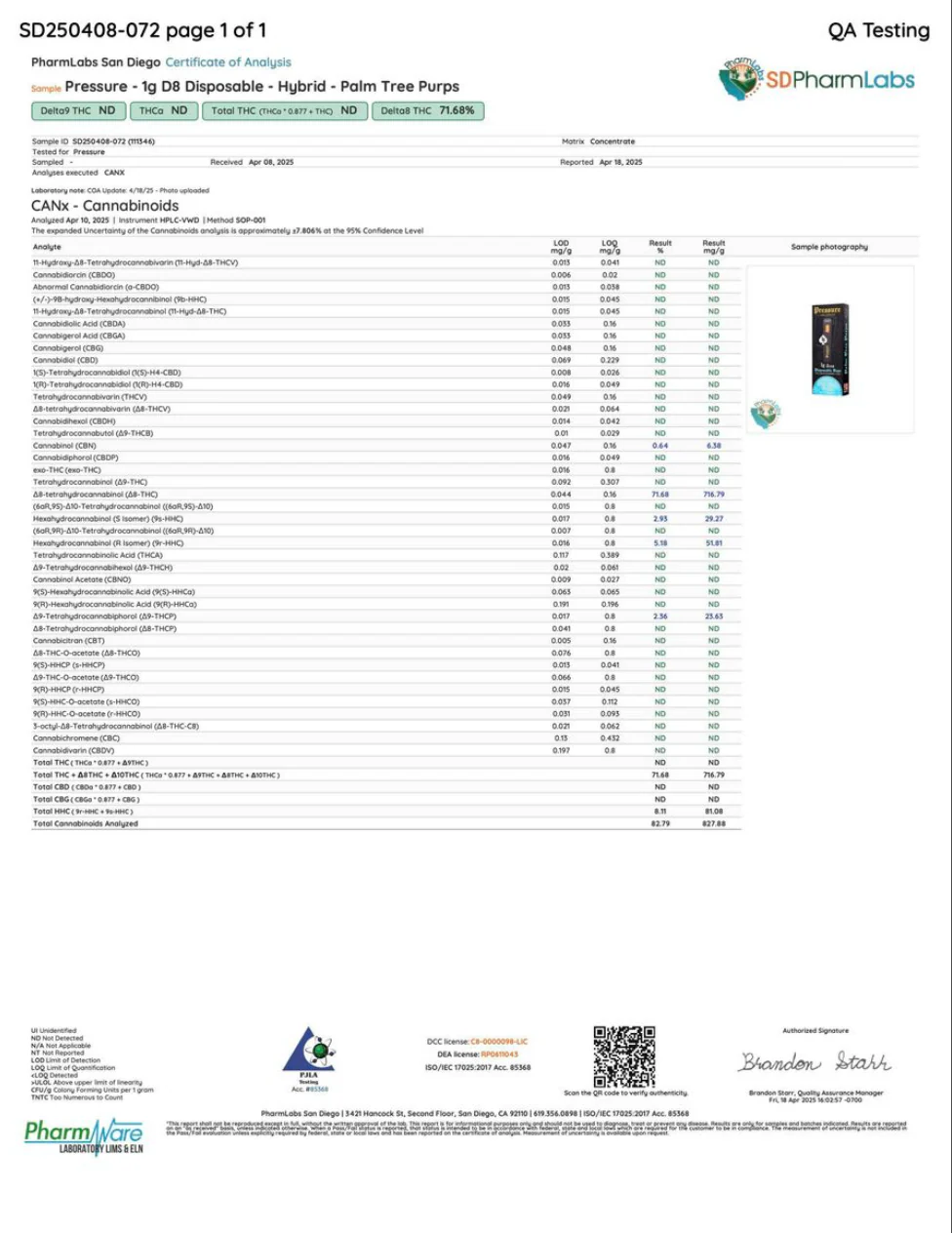 PRESSURE LOS ANGELES: ACES LIQUID DIAMOND DISPOSABLE - 1G - Image 12
