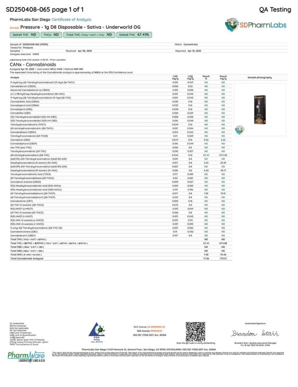 PRESSURE LOS ANGELES: ACES LIQUID DIAMOND DISPOSABLE - 1G - Image 13