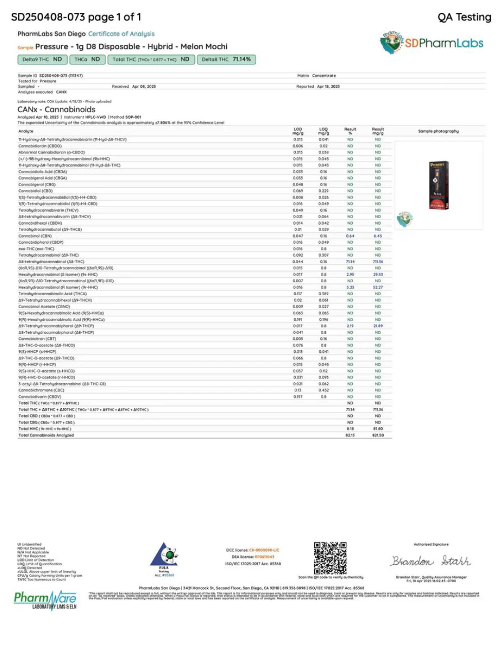 PRESSURE LOS ANGELES: ACES LIQUID DIAMOND DISPOSABLE - 1G - Image 19