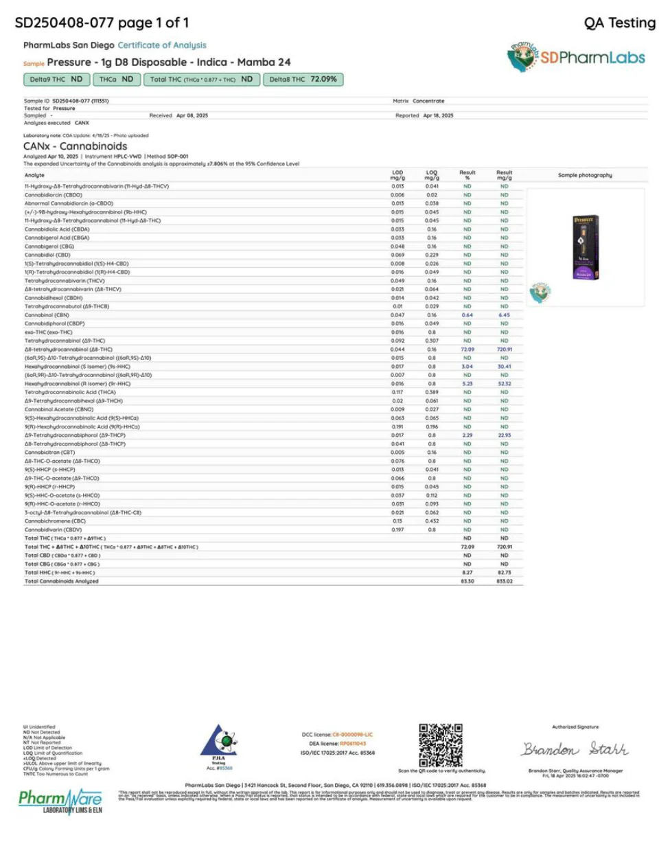 PRESSURE LOS ANGELES: ACES LIQUID DIAMOND DISPOSABLE - 1G - Image 20