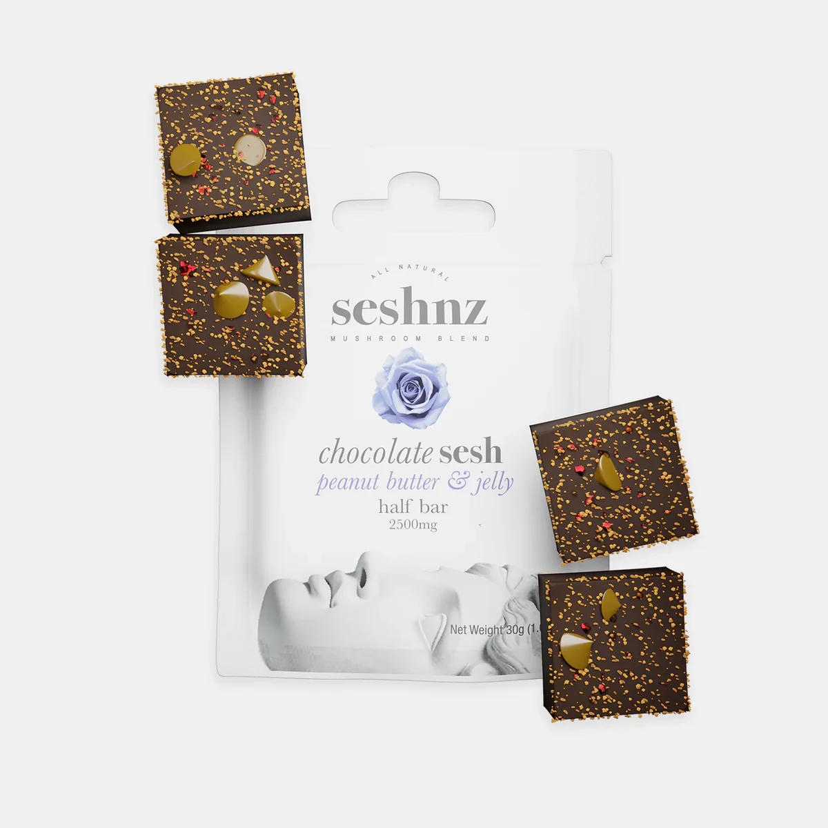 SESHNZ: ORGANIC CHOCOLATE MAGIC MUSHROOM HALF-BARS - 2500MG - Image 5